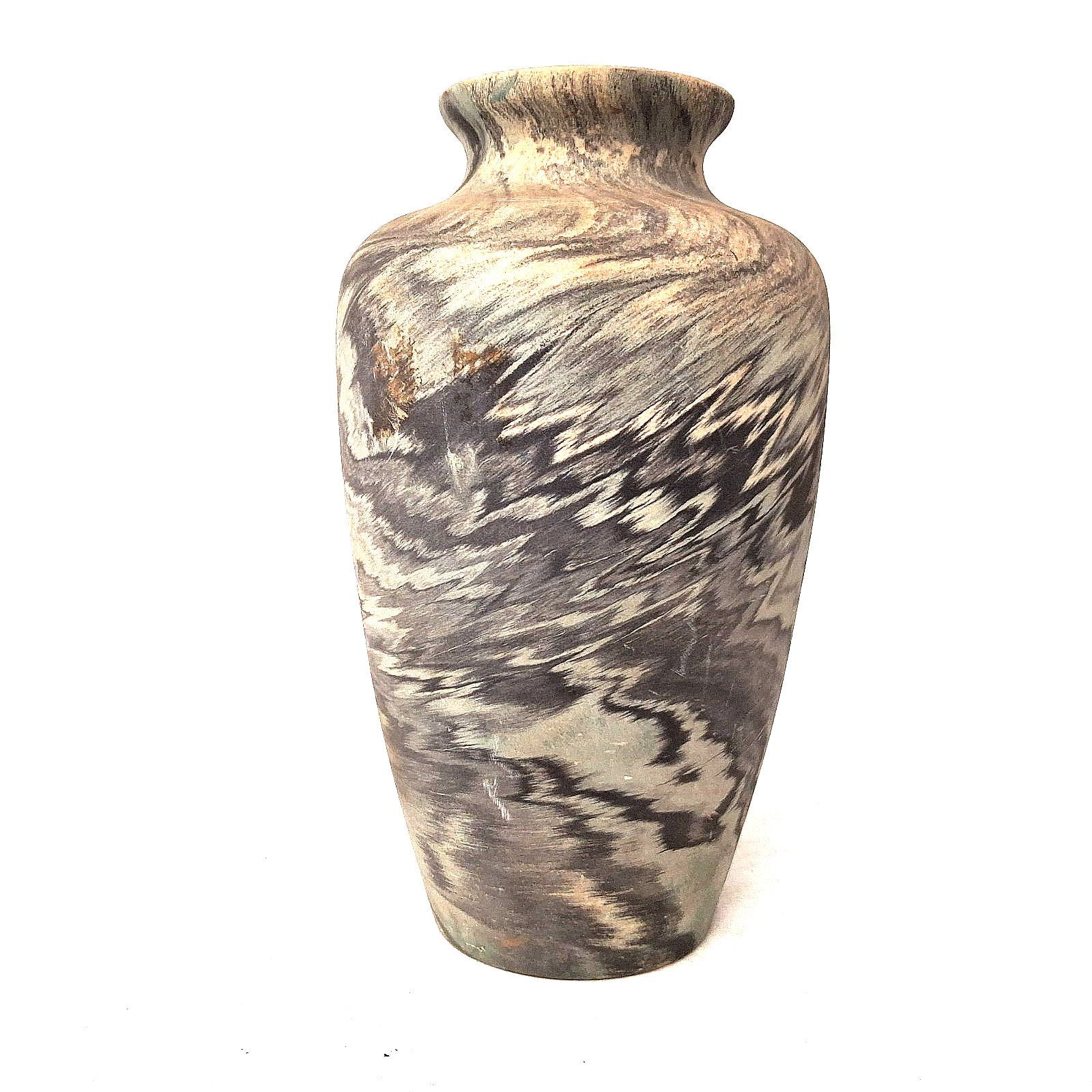 Vintage Studio Art Pottery Vase Marbled Swirl Glaze Organic Modern Decor