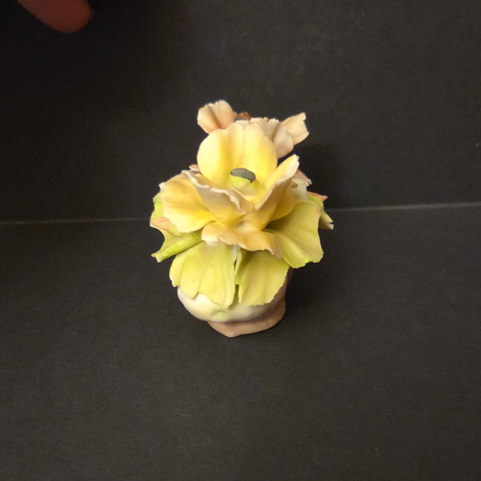 Matte Porcelain Floral Bouquet Figurine Vase Multicolor 2 in