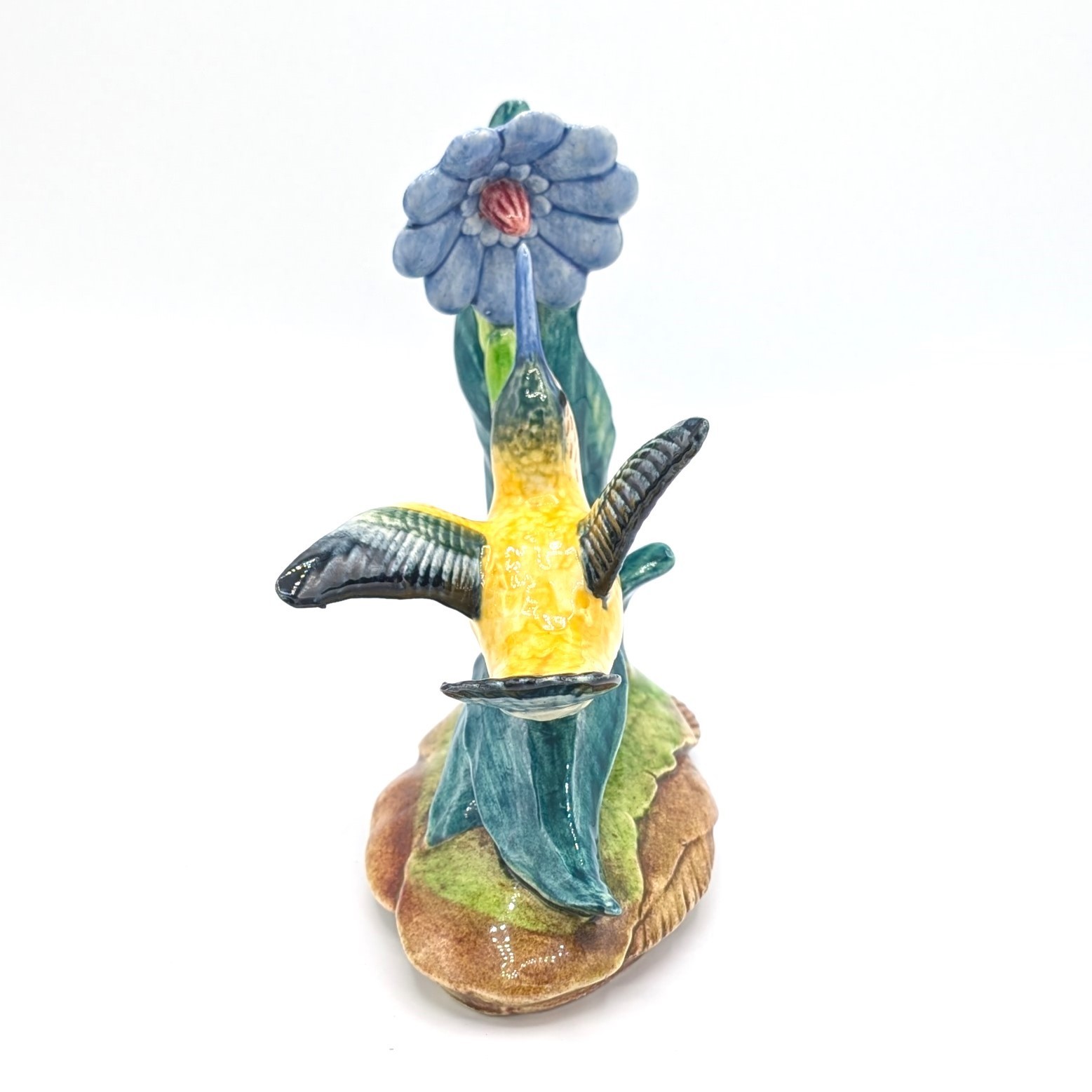 Vintage Stangl Pottery Hummingbird and Blue Flower Ceramic Figurine #3626