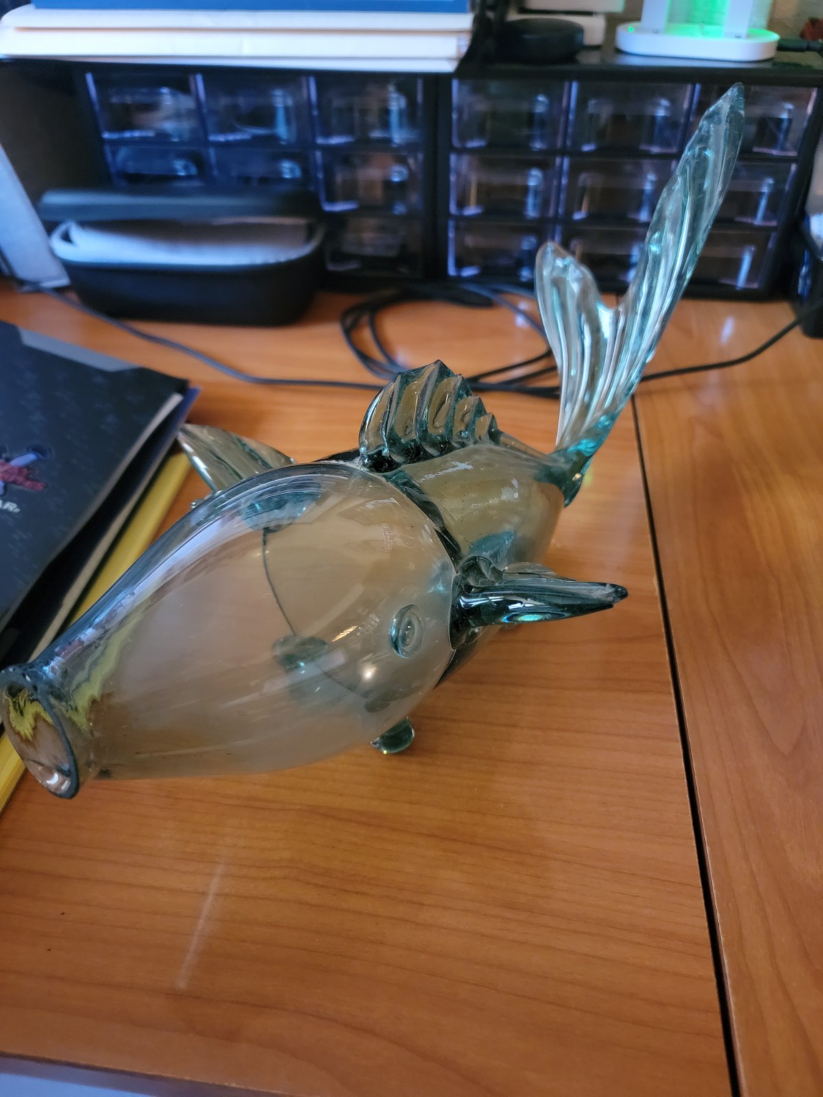 Hand Blown Glass Fish – Vintage Green