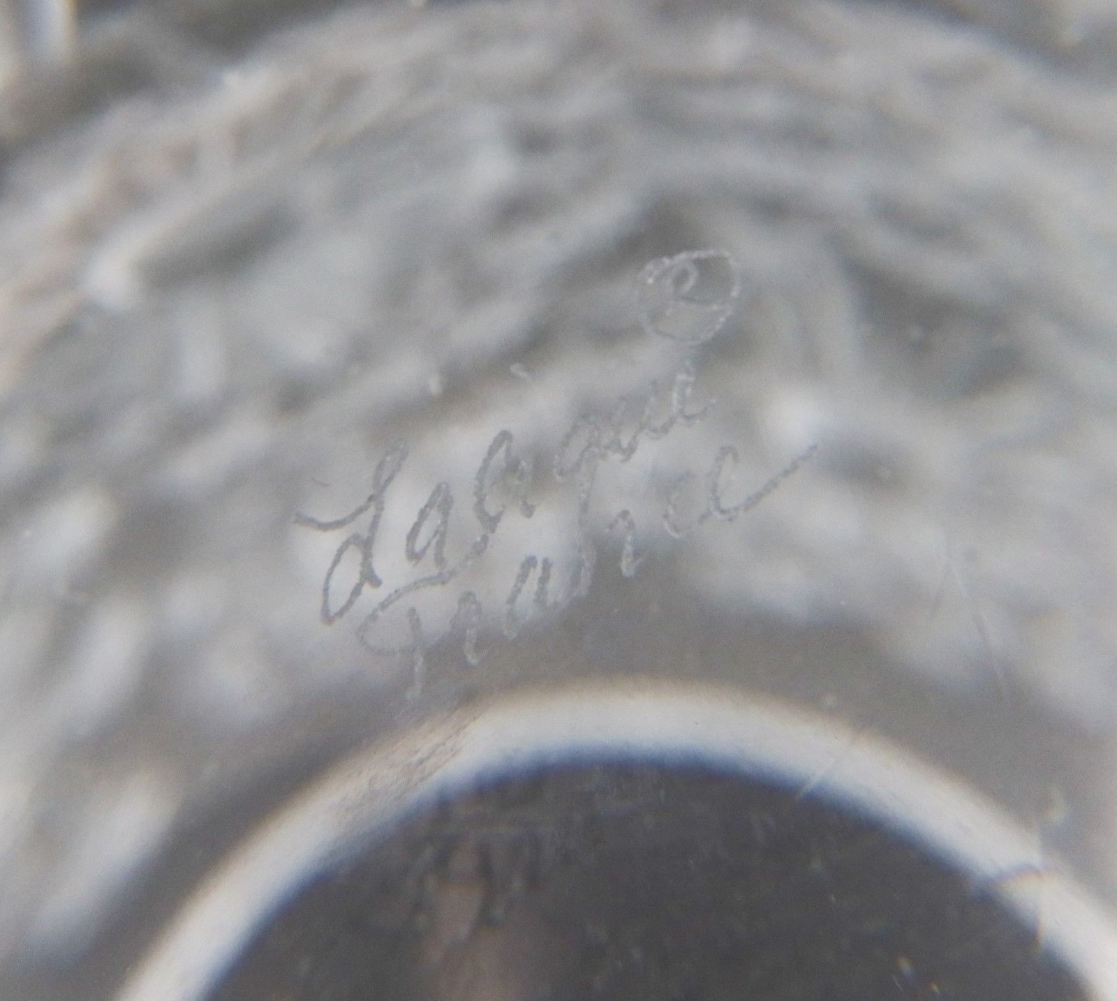 Lalique France Crystal Glass Vase in Bucolique Signed