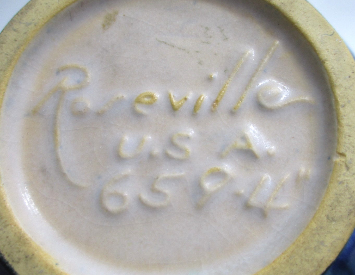 Vintage Roseville Pottery Planter Jardiniere 659-4 Foxglove Blue 4 1/8″ Tall