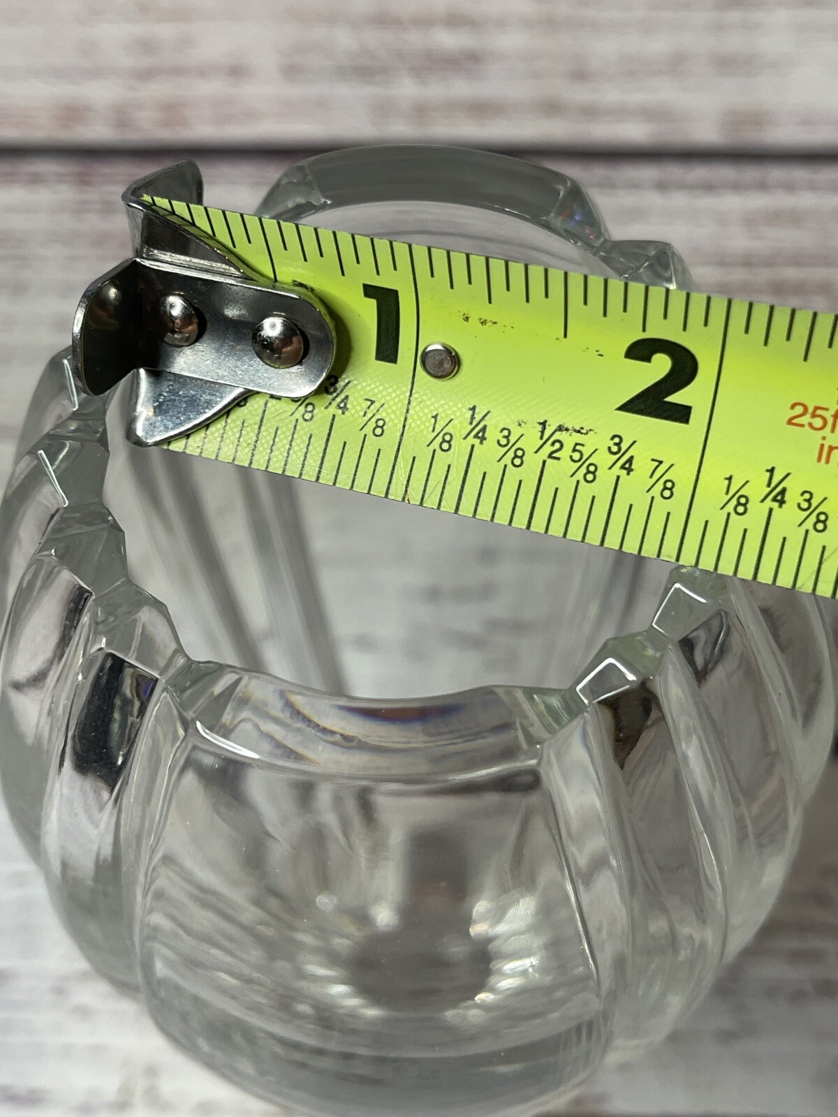 Heavy Cut Crystal 7-3/8″ Clear Floral Flower Bud Vase Unmarked Geometric