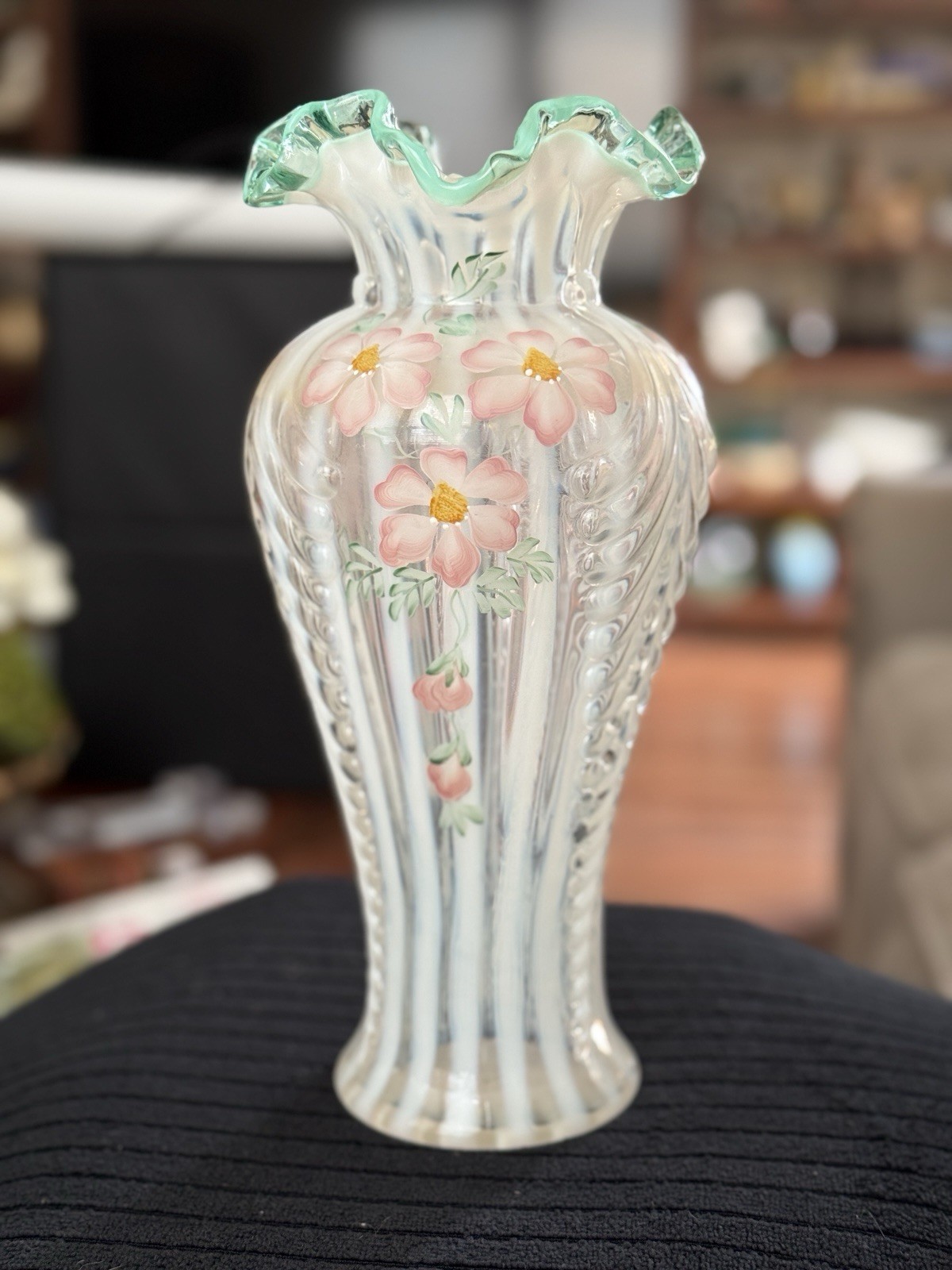 Fenton Art Glass “Meadow Beauty” vase