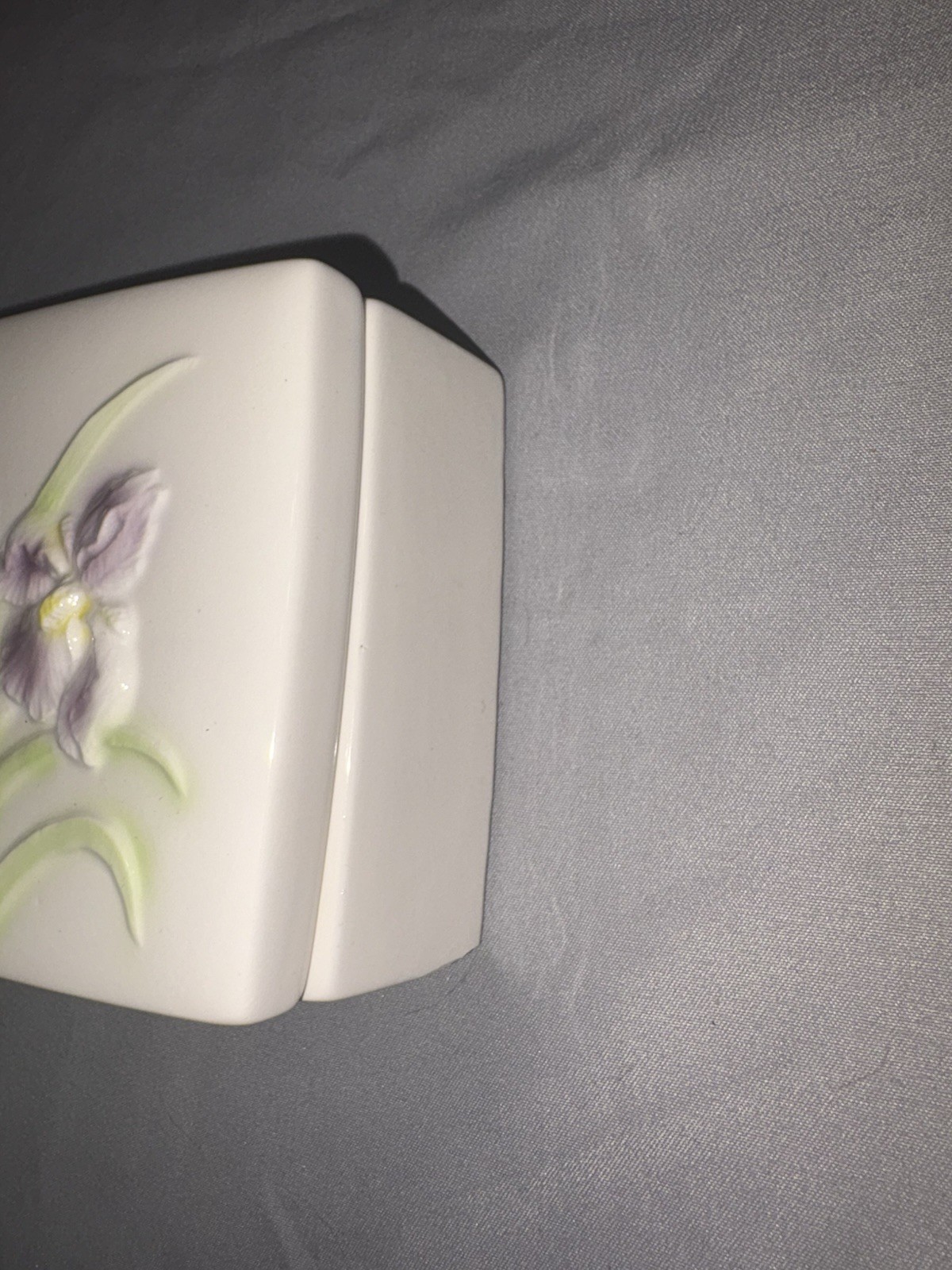 Vintage ceramic box container Pastel fleur Japan