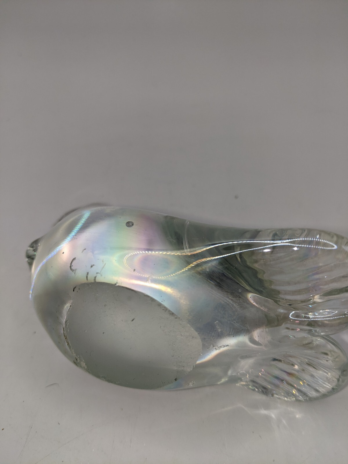 Vintage Seal Hand blown Glass Paperweight. Great Condition