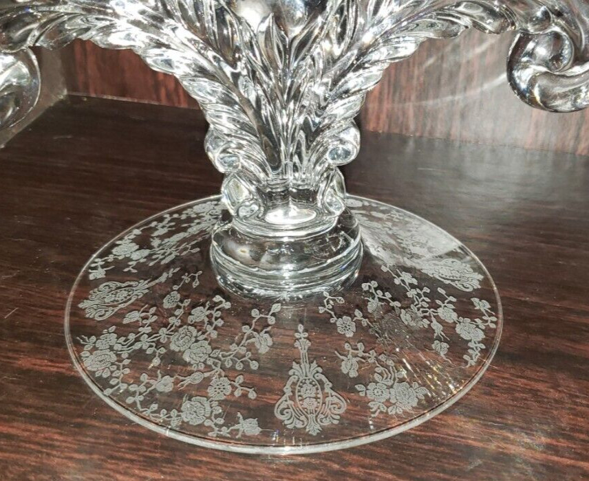 Cambridge Rose Point Pair Martha 2-lite Candlesticks # 495