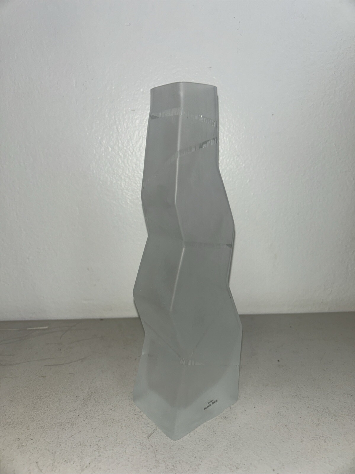 Sea Glass Bruk Renate Stock Design Tulip Crystal Vase Kosta Boda Sweden 26cm
