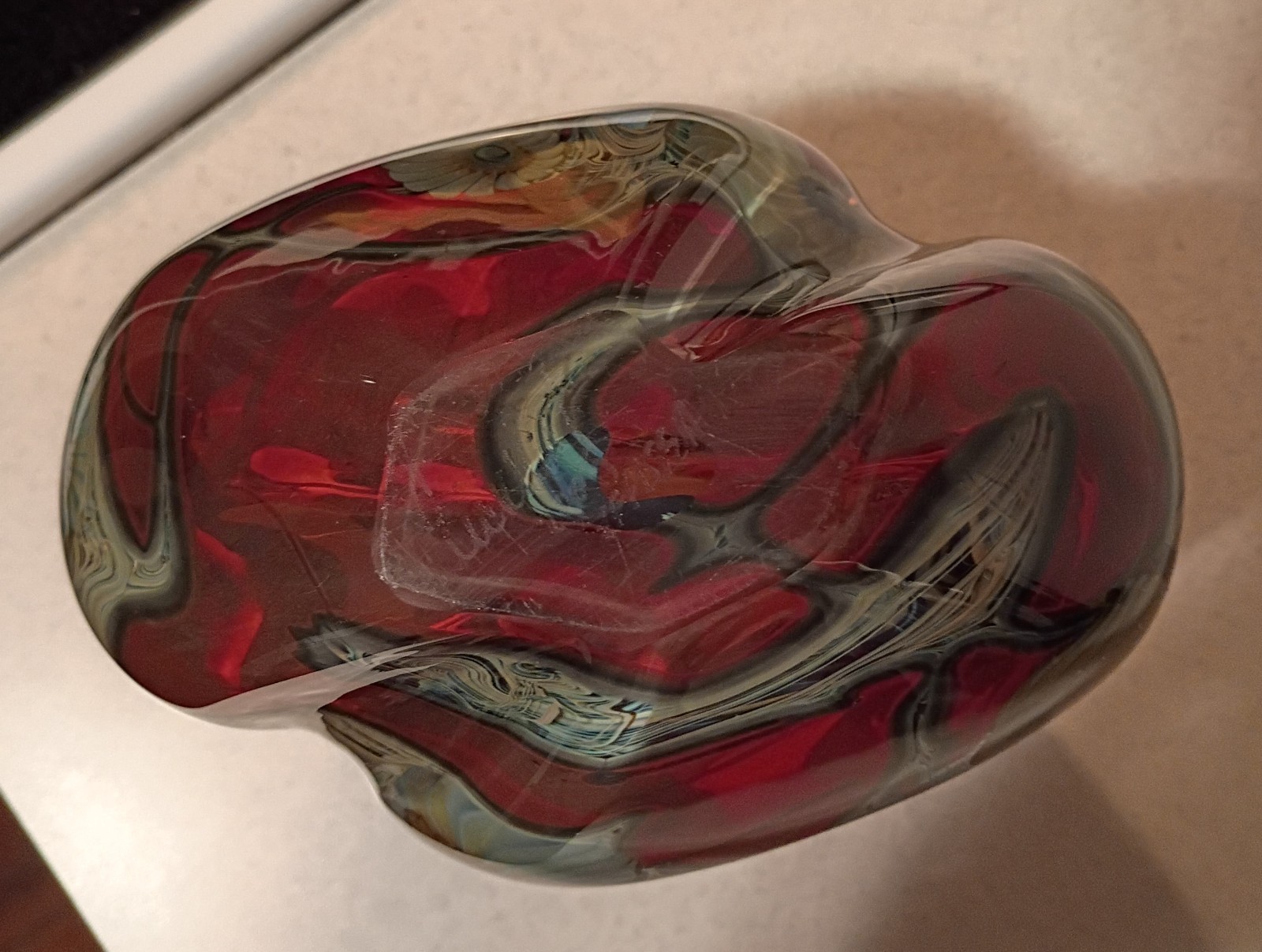 Gorgeous Set Signed 2005 Robert Eickholt Orange Dichroic Sea Flowers Art Glass