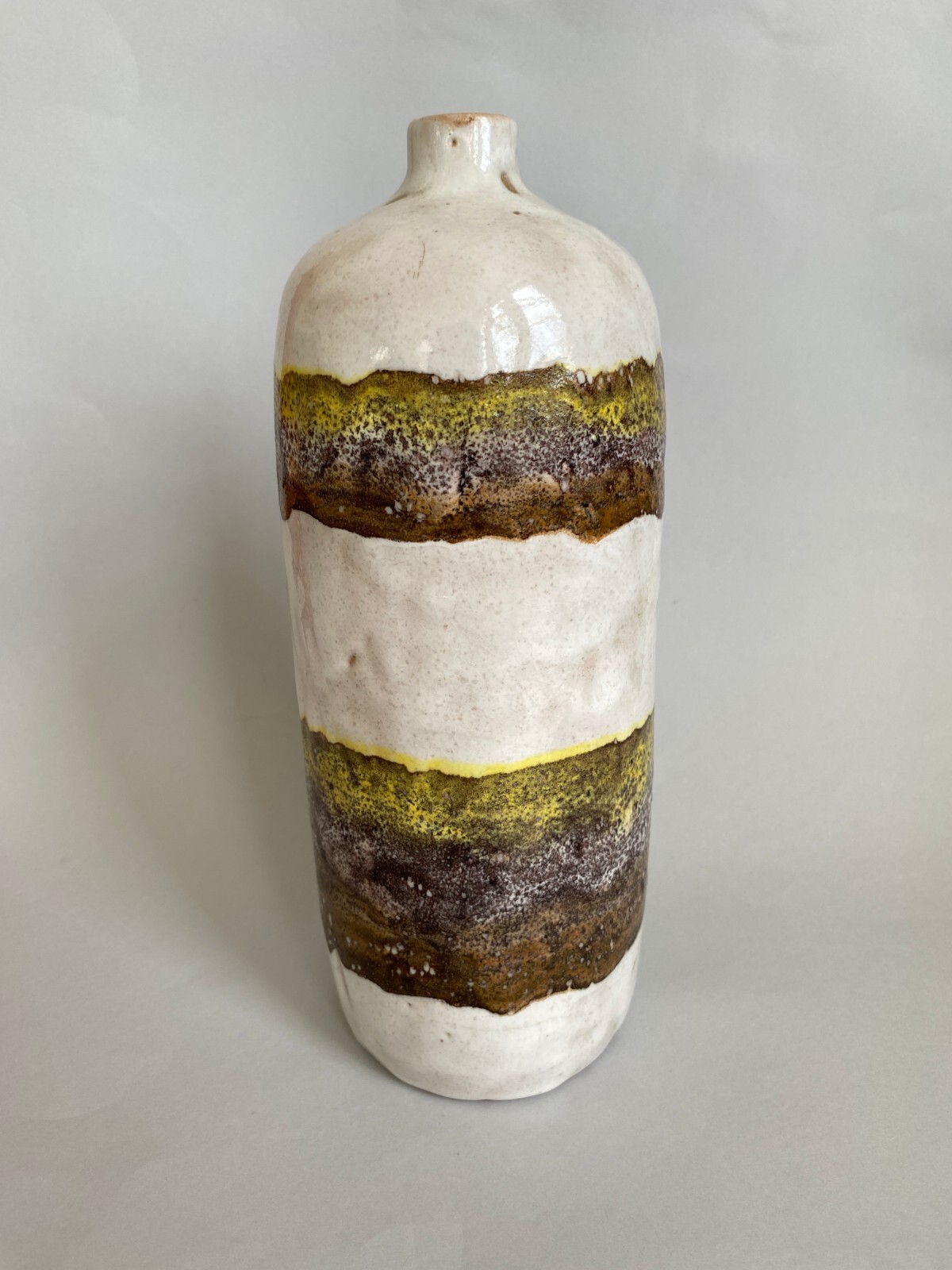1960s Raymor Lava Vase Italy MCM Mid Century Modern 1051 Bottleneck 10.5″