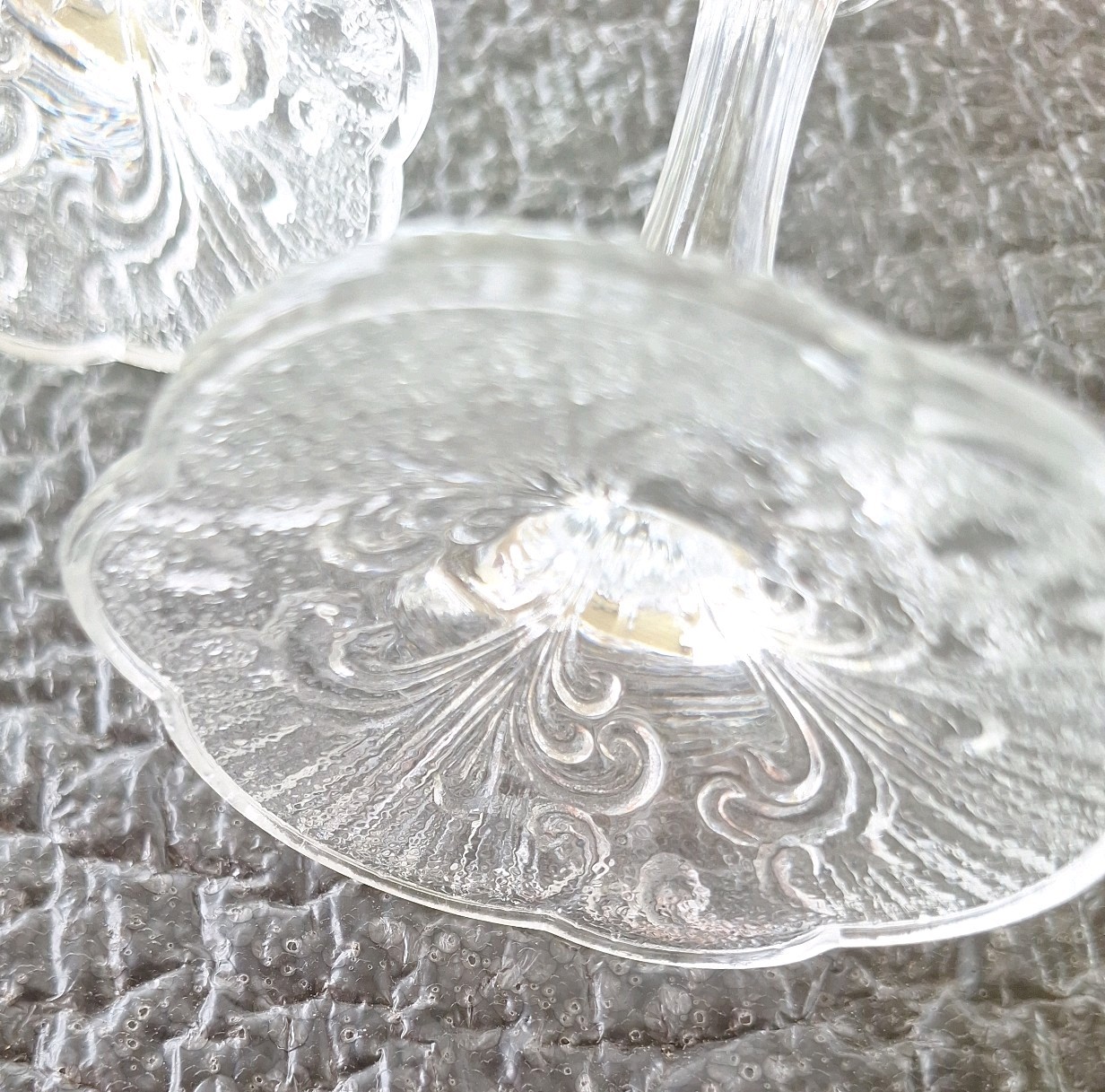 Pair Rosenthal Classic Rose German Clear Glass Crystal Candle Stick Holders 6″
