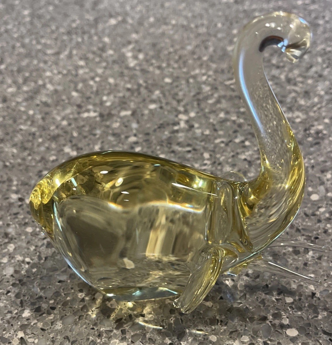 Murano Style Art Glass Elephant Sculpture Made in Czech Republic