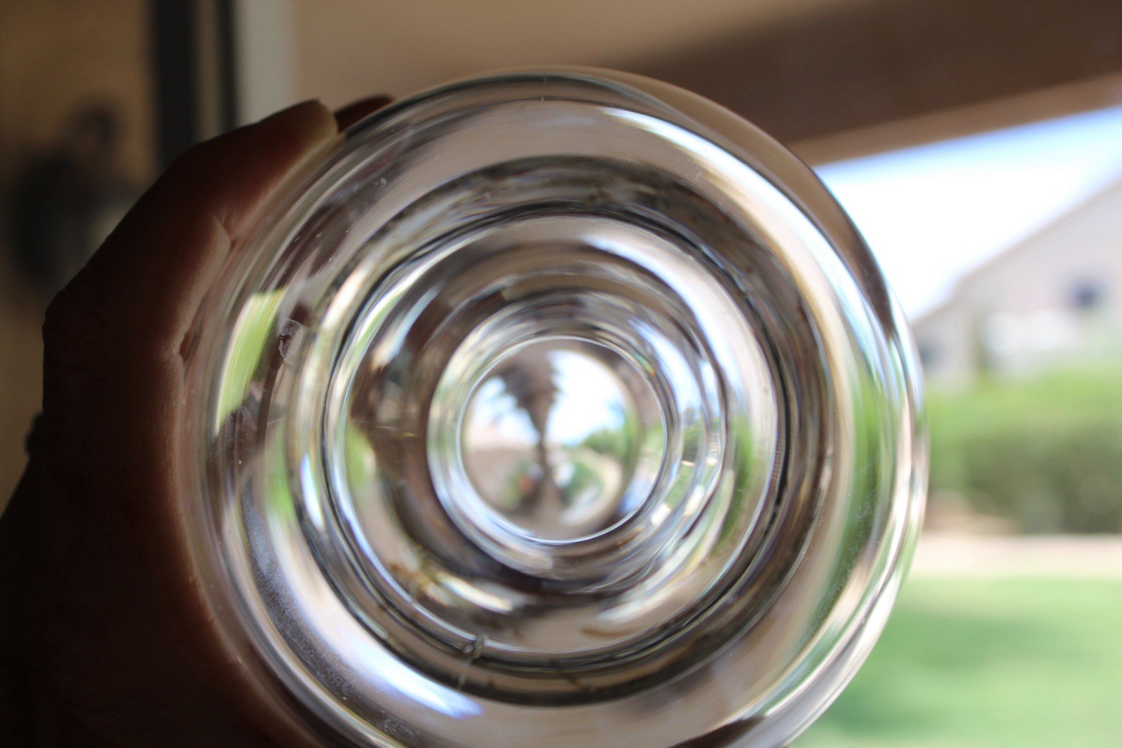 Vintage Mouth Blown Glass Potbelly Vase Bud Vase Heavy Thick