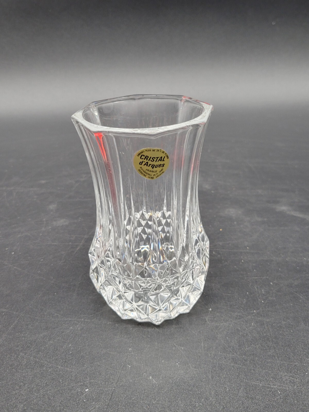 Vintage Cristal D’Arques Anemones 13cm Genuine Lead Crystal Vase In Original Box