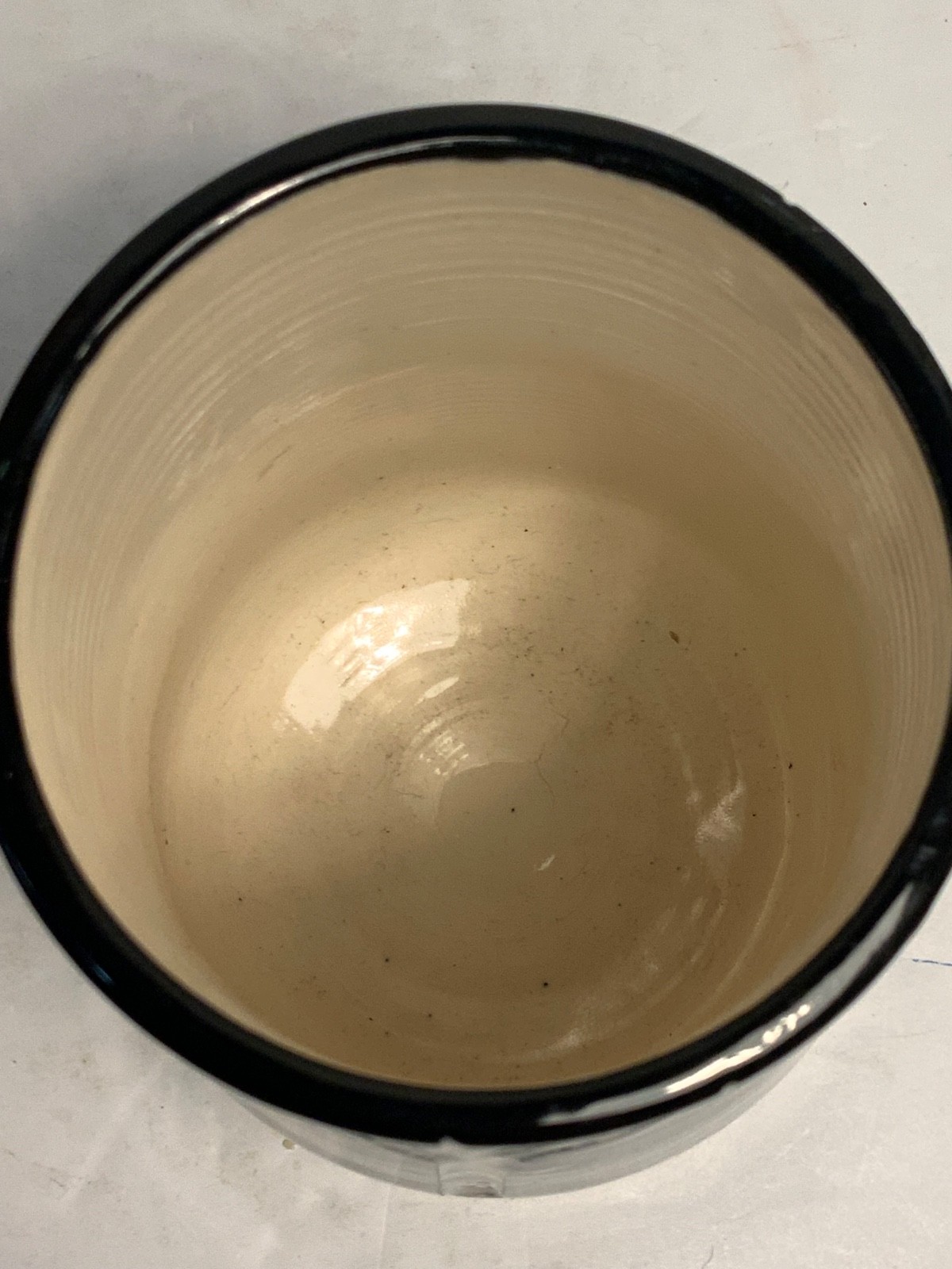 Evening Trees Rough Oval Carved Pottery Vase Signed 5.75 in.