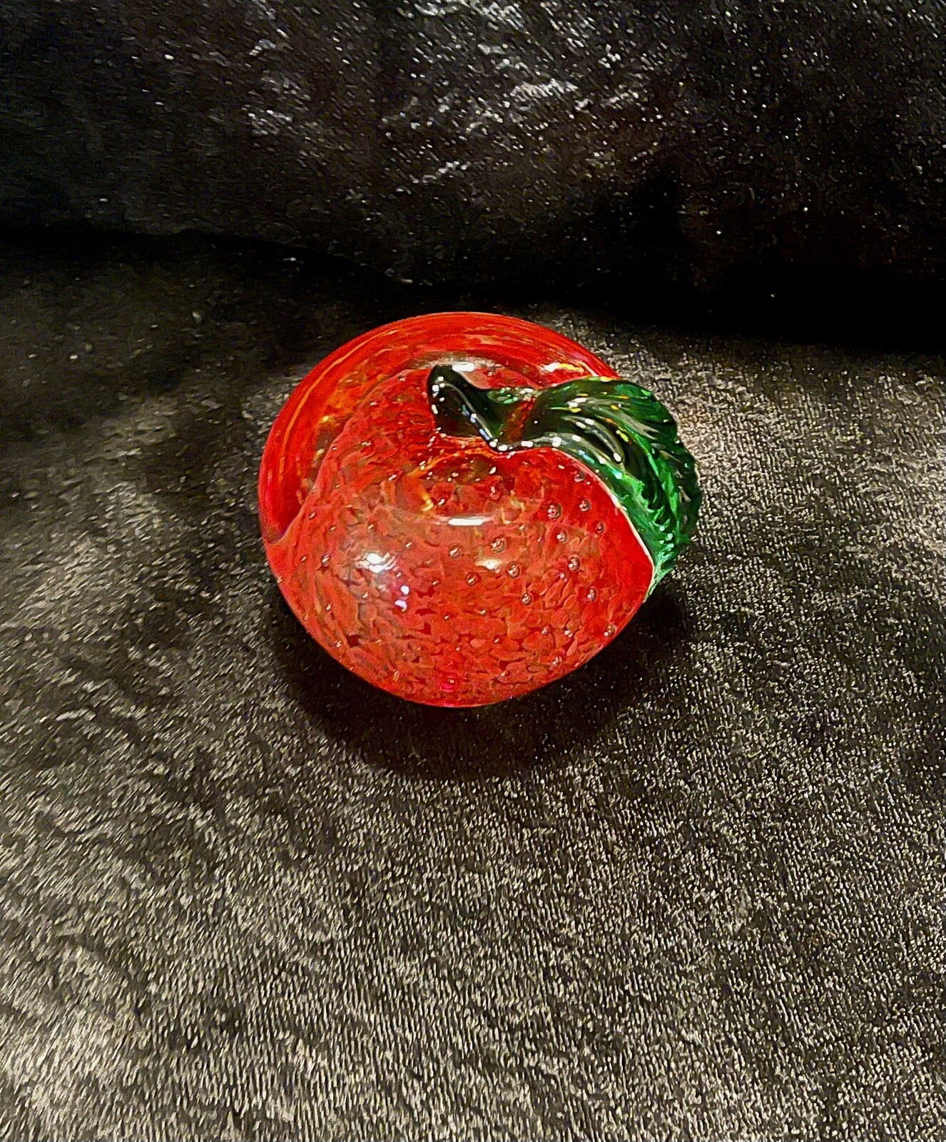 Vintage Lenox Controlled Bubble Glass Apple 🍎 Paperweight Teacher Cute Orchard