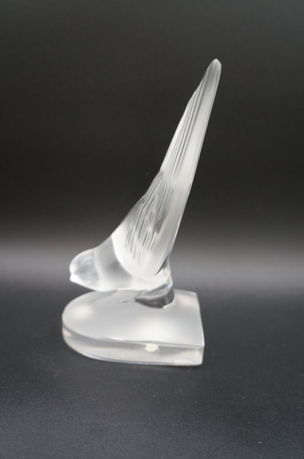 Lalique Crystal Deaux Hirondelles Two Swallows Paperweight Bookends Signed