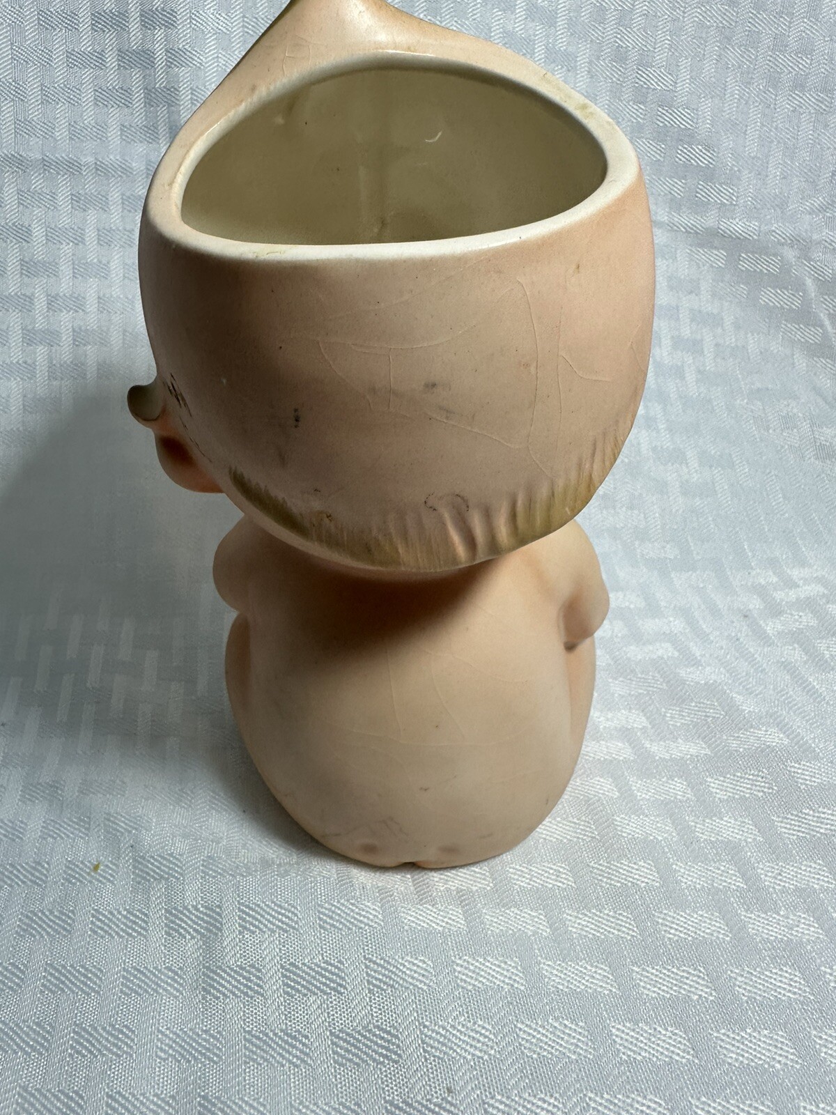 4 Vintage Ceramic Baby Planter White/Pink/Blue, Shoes, Lamb, Lefton Kewpie Doll