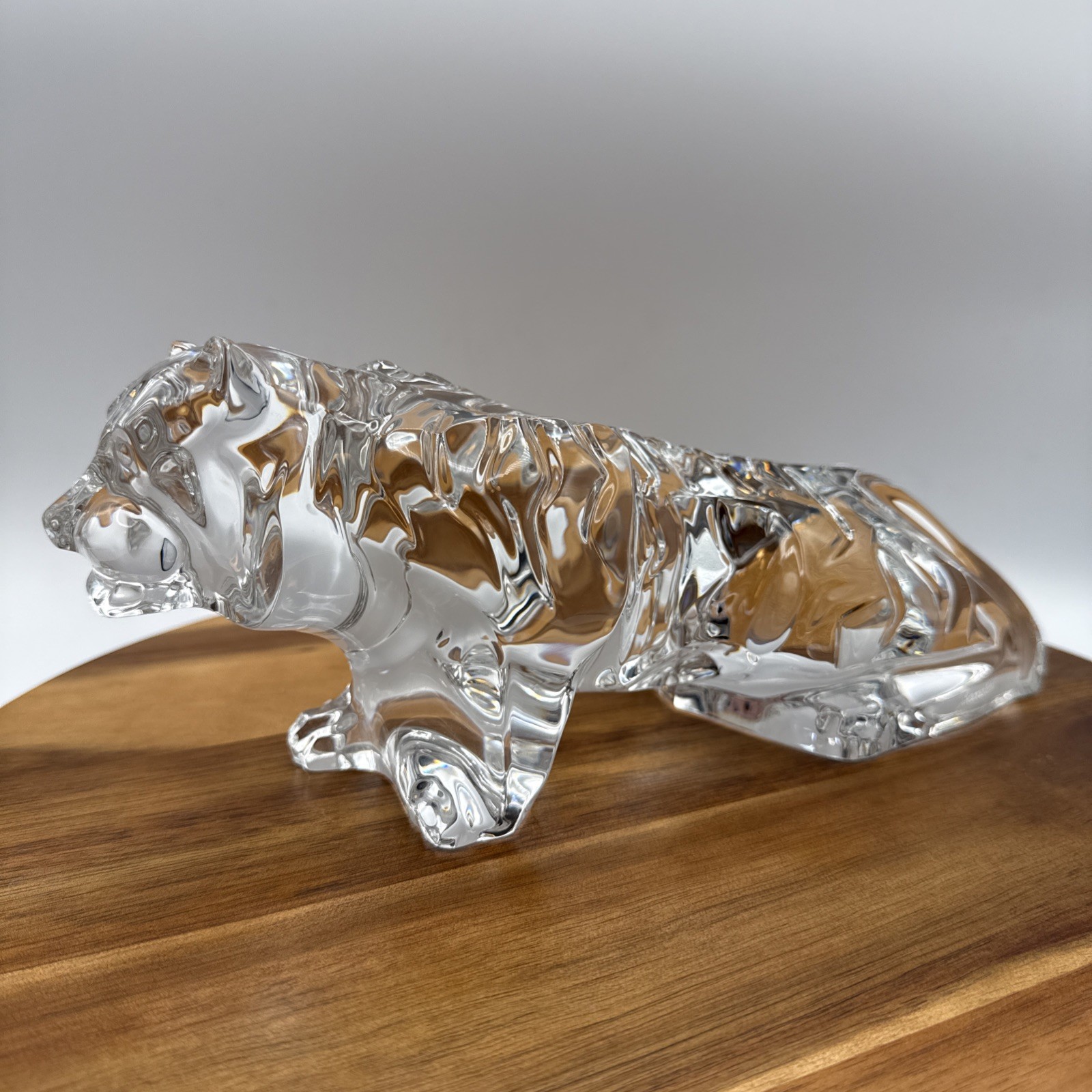 Baccarat CRYSTAL Large Tiger 10 Inches Signed-READ