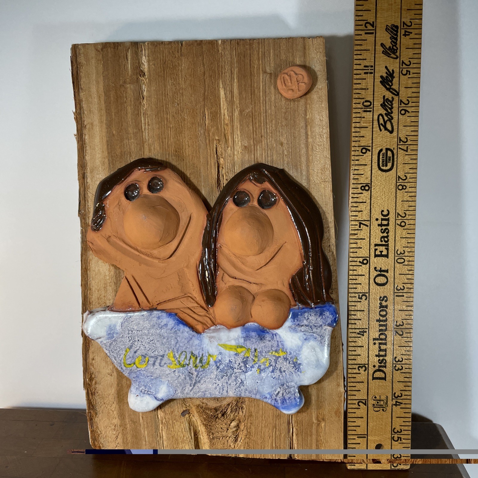 Vintage Mary Blakley Ceramics Bathtub 1960’s-70’s Driftwood Plaque MCM Miami