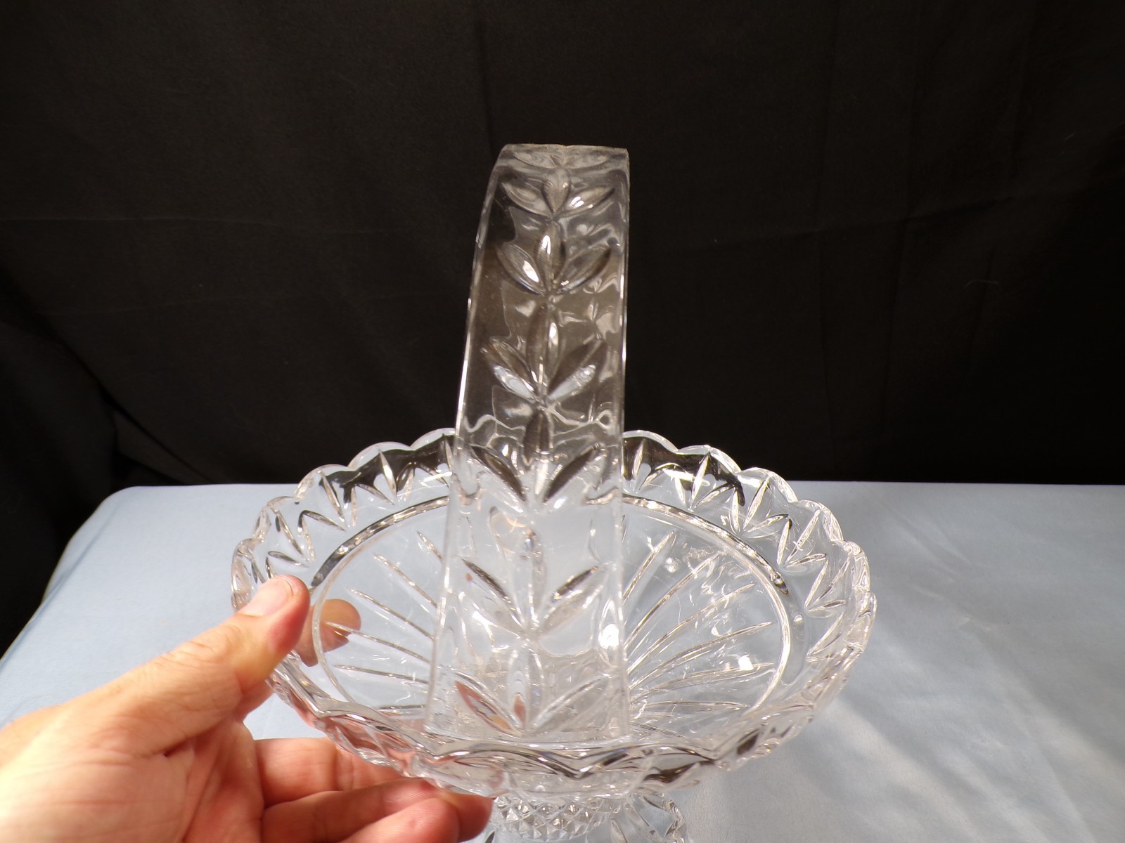 Godinger Shannon Lead Crystal Basket 10 1/2″ Tall