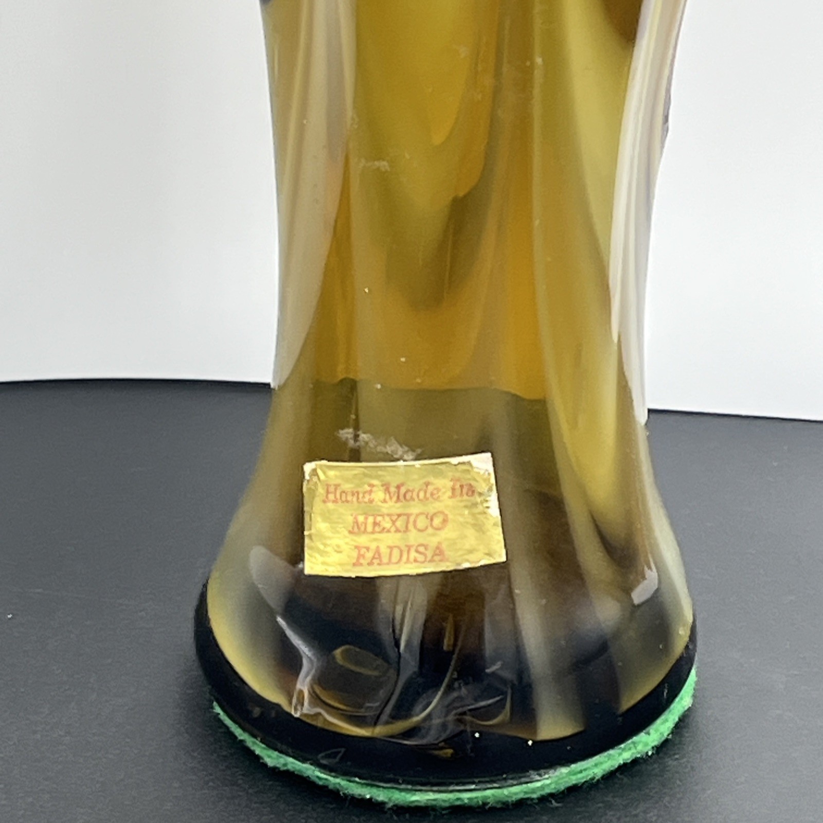 VTG Art Glass Hand Blown Pulled Stretched Free Form Basket Vase 8.25″ MCM