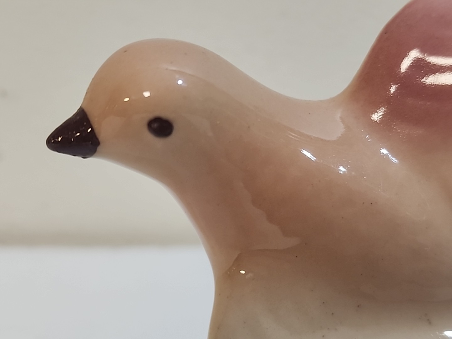VTG Royal Copley Swallow Bird Tree Stump Figurine Pink Mauve MCM 1950’s Ceramic