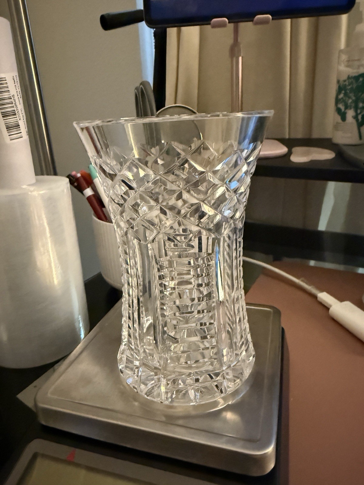 Waterford Alana Crystal Vase 6 1/8 tall