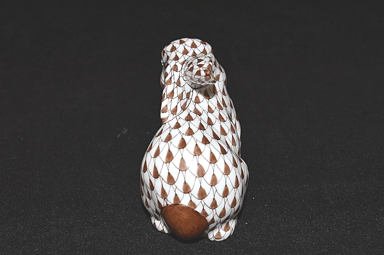 HEREND, BUNNY / RABBIT LYING PORCELAIN FIGURINE, CHOCOLATE, SPECIAL EDITION