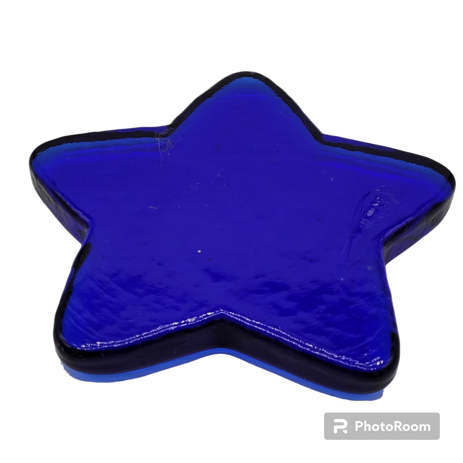 Cobalt Blue Glass Star Paperweight Art Glass 4.5 x 4.5 inches Recyled Glass
