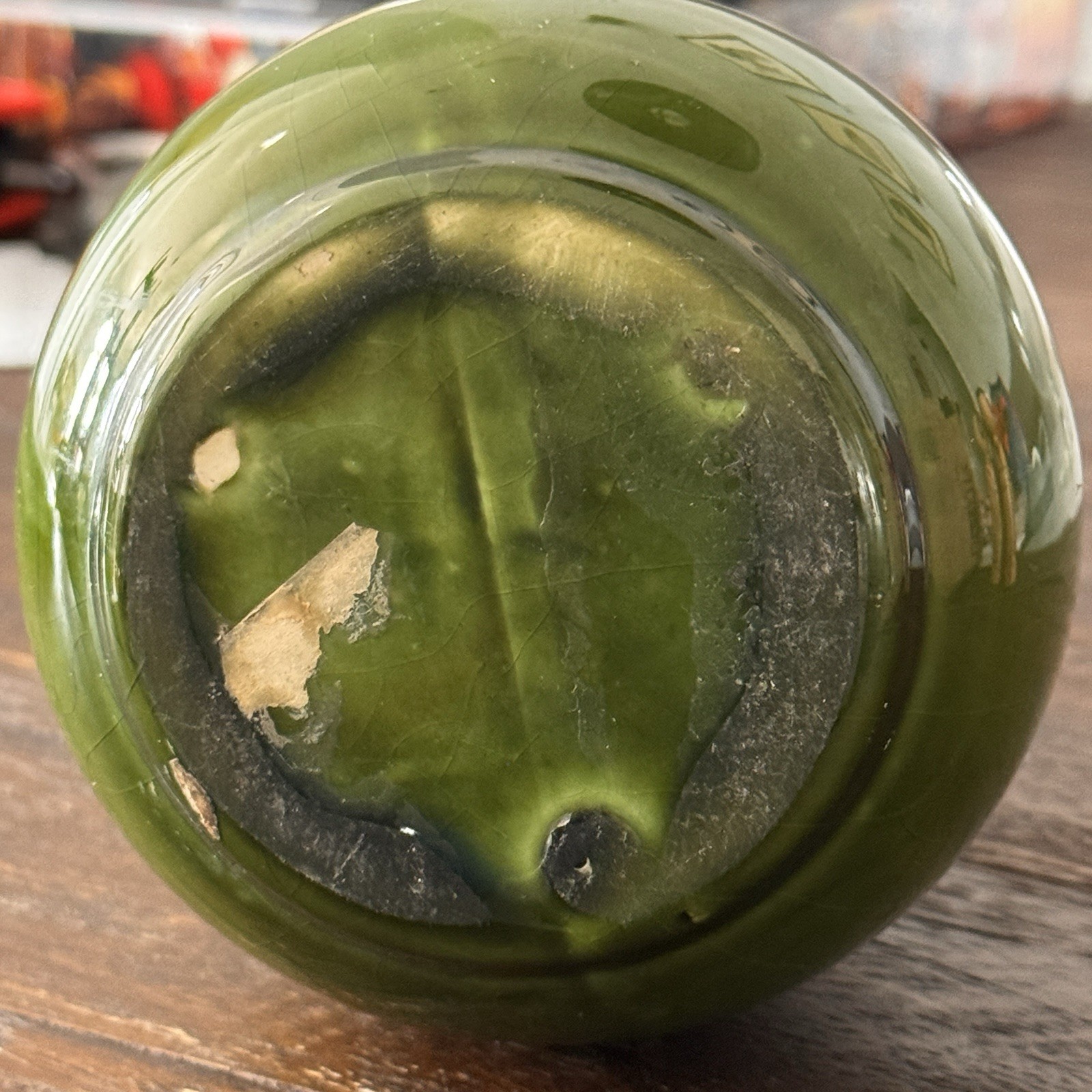 MCM Royal Haeger Green Drip Glaze Teardrop 15.5” Vase R1915. Original Sticker