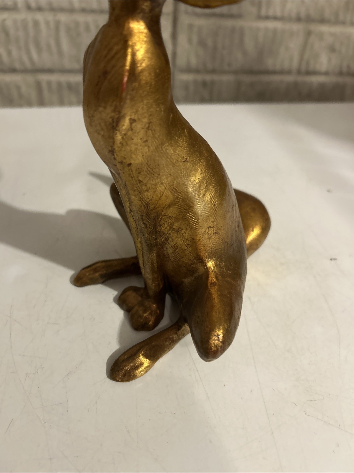 Vintage Anthony Freeman McFarlin Pottery Signed Gold Leaf Fox 9.75″