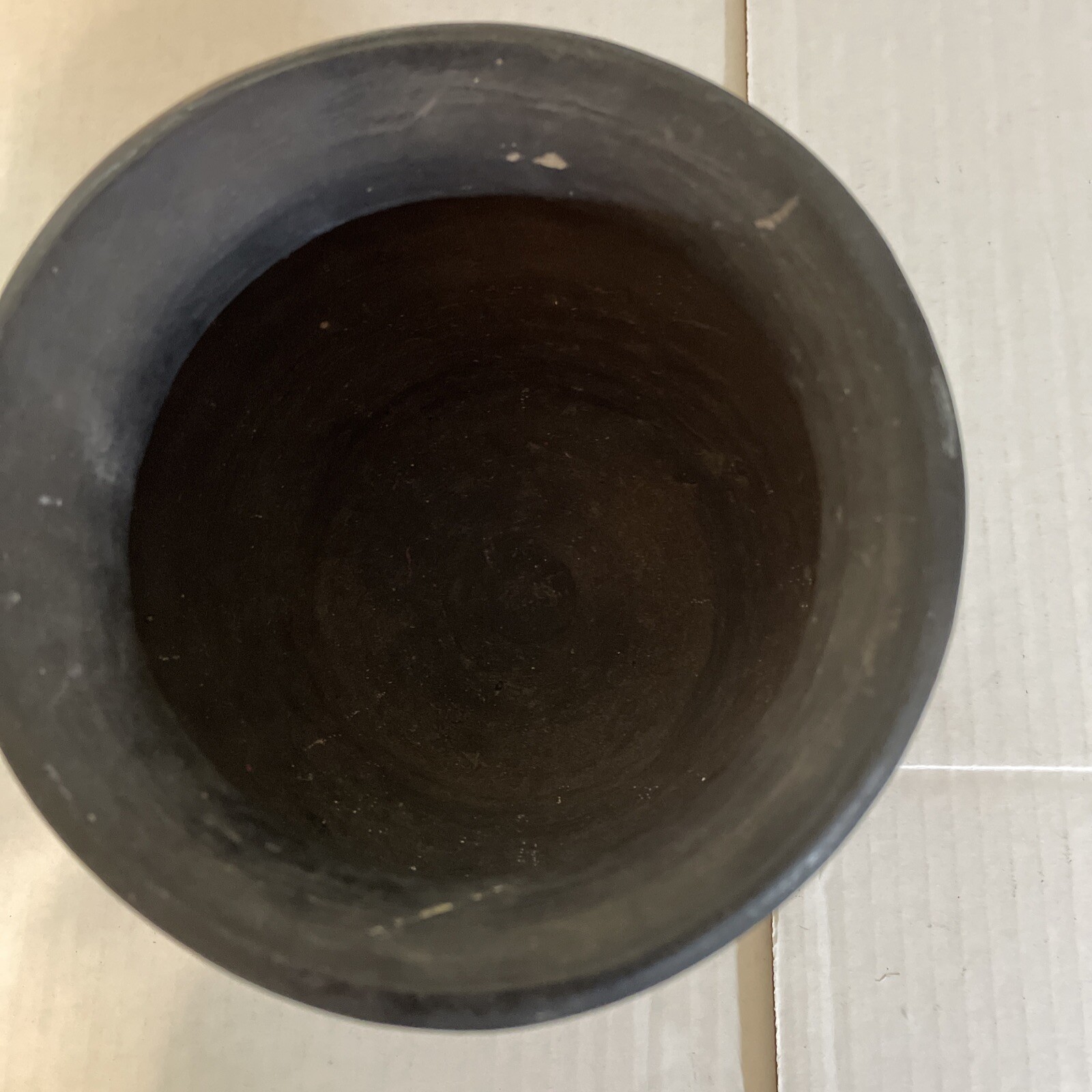 Art Deco Style Brown And Cream 5 1/2” Stoneware Vase