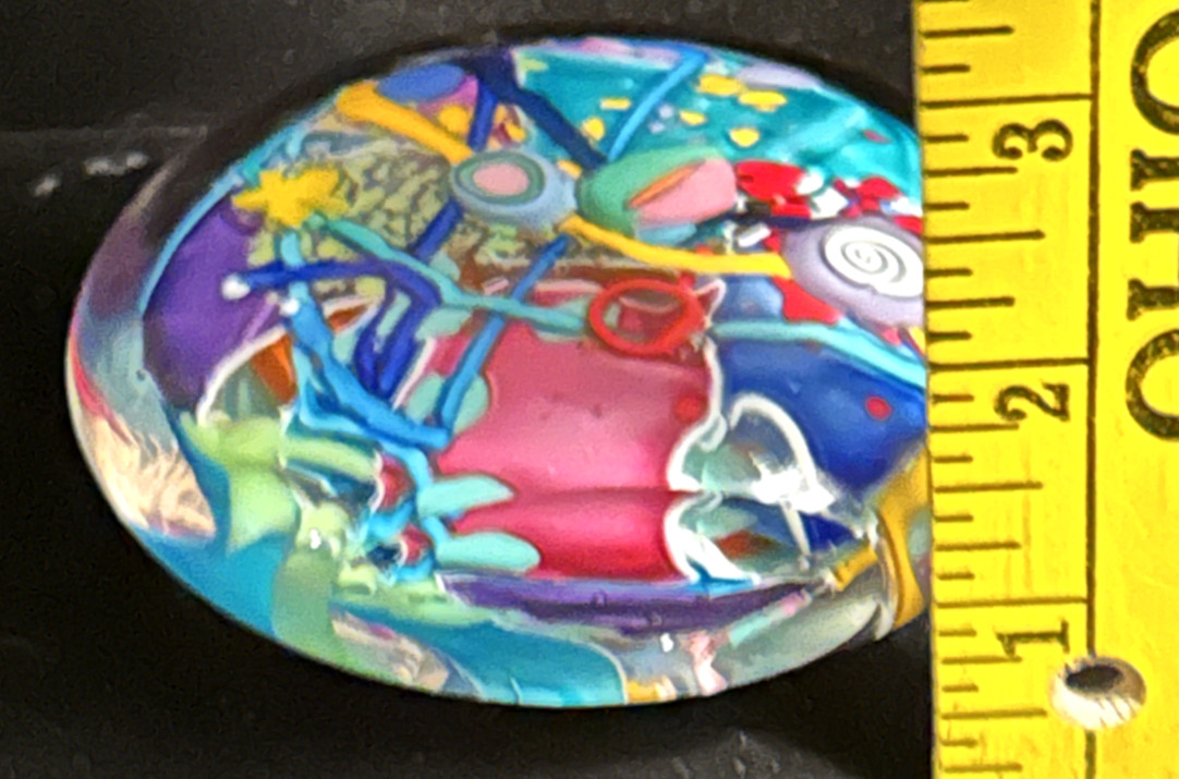 Bob Kliss-Kliszewski Art Glass 2000 Colorful Abstract Paperweight Signed & Dated