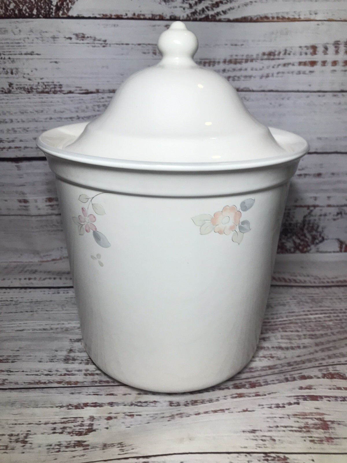 Pfaltzgraff USA Wyndham #506 Large 3 1/2 QT Canister Discontinued Flowers VTG