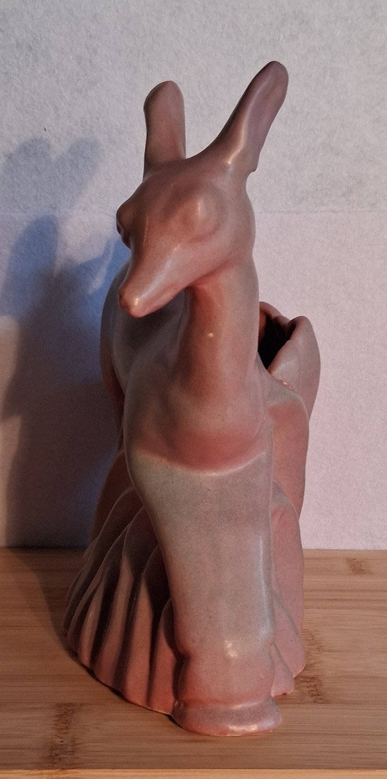 Vintage Niloak Pottery Pink/Mauve Jumping Deer Planter