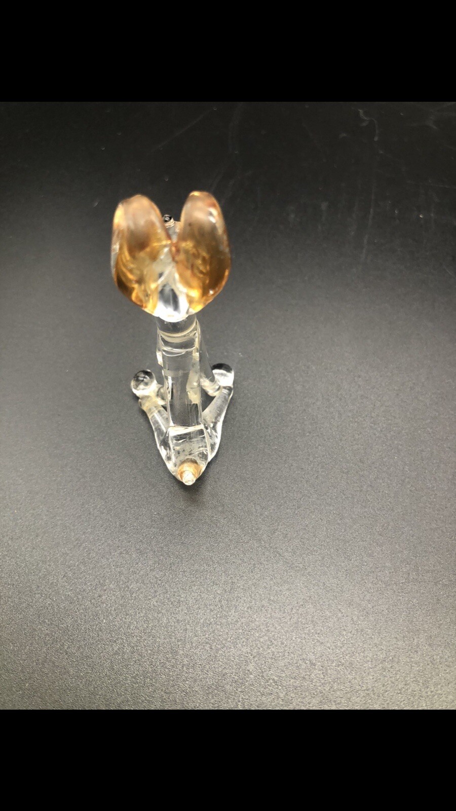 DOG~ Art Glass Brown Eared Puppy Collectible Hand Blown Figurine~Handmade Tiny