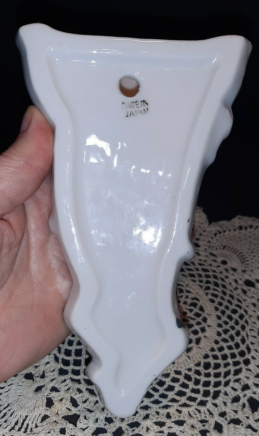 Vintage Wall Pocket Vase Japan 6 1/2 Inches Long