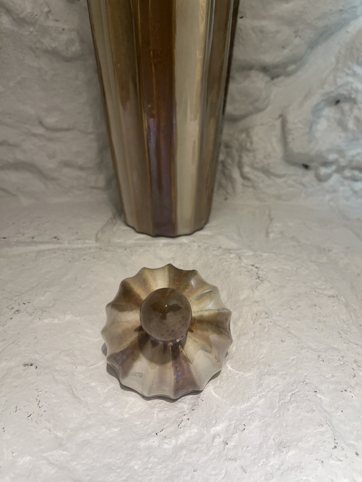 MCM Ceramic Jar and Lid Vase 16 In Tall X 6 In Wide..