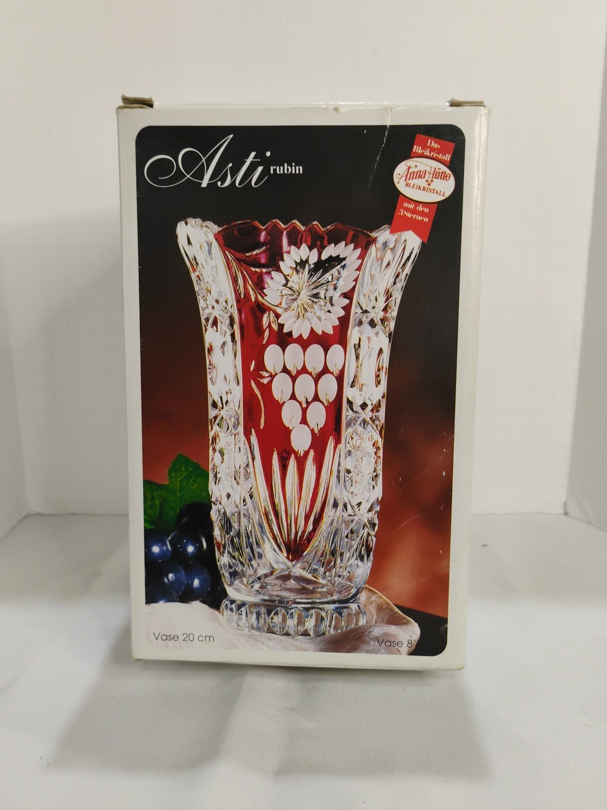 Vintage Anna Hutte Lead Crystal Vase NEW IN BOX 24% PbO Made in Germany