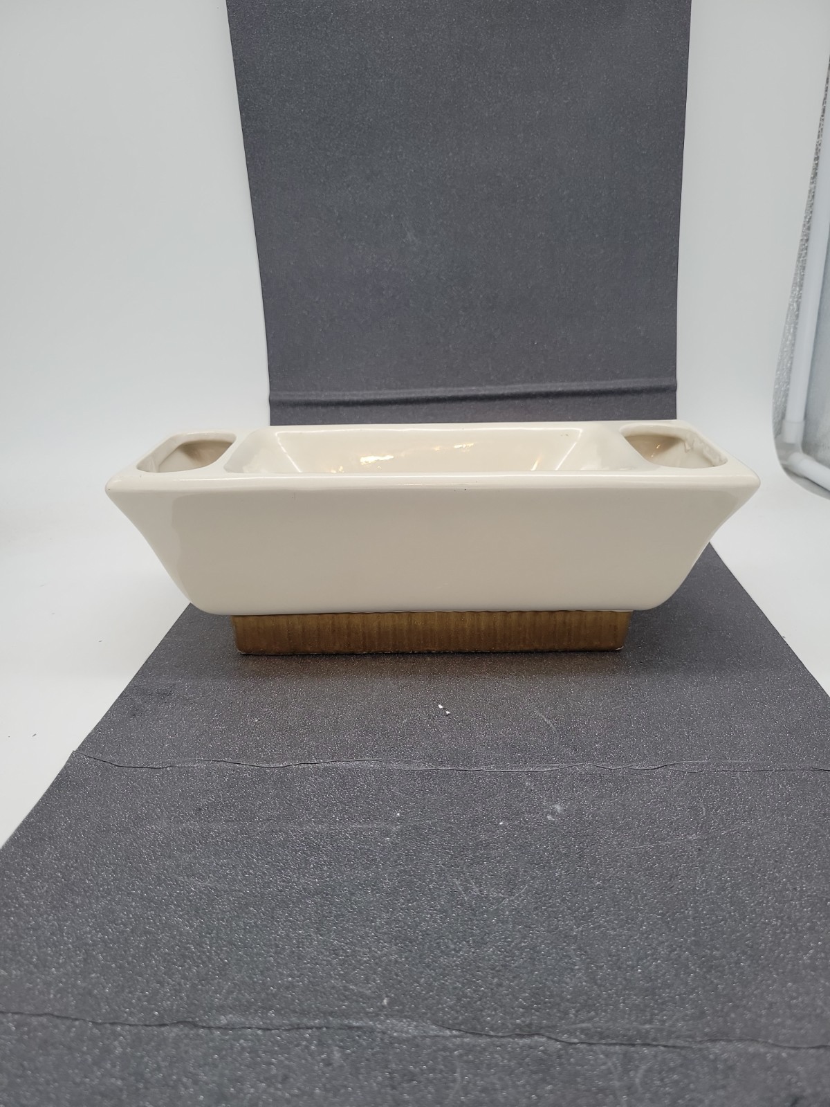 Vtg Mid Century Modern Stanford Sebring Planter White Gold Classic #264 USA MCM