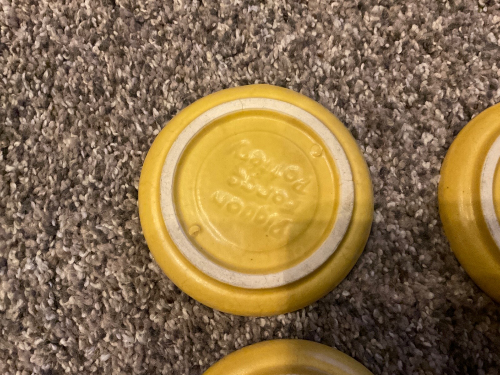 Set of 4 VTG COASTERS 70’s PIGEON FORGE POTTERY CLASSIC BUTTER Gold Variety