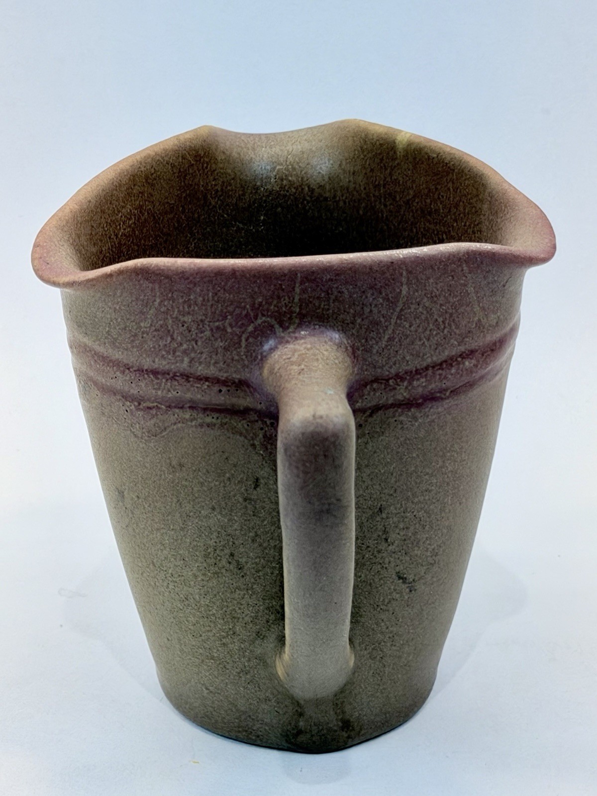 Rookwood Art Pottery 1907 Incised Brown Vellum Triple Spout Incised Pitcher