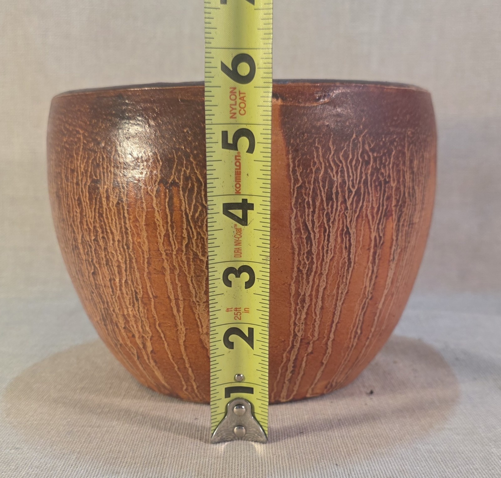 FAT LAVA Drip Glaze Handmade Orange Pottery Bowl Pot Planter Sculpture Vase