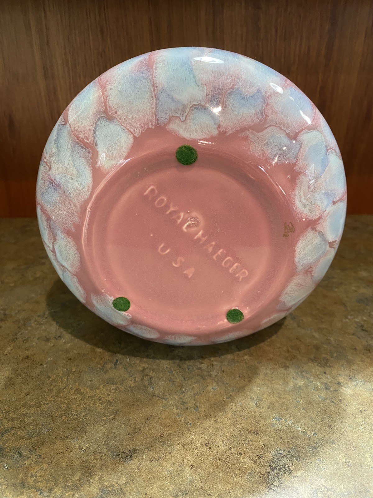 Vintage Royal Haeger by Royal Hickman, Mauve Agate Lily Planter Bowl