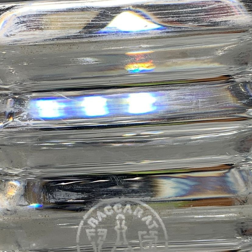 BACCARAT Glass LOUXOR PENCIL CUP Crystal VASE VOTIVE 3.3 x 3.3 x 4.1″ Used JP