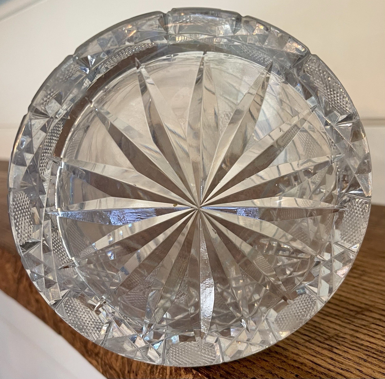 American Brilliant Period Deep Large 16″ Cut Glass Vase-Late Victorian C. 1900
