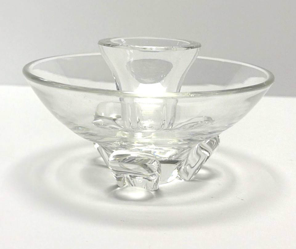 Vintage Steuben Glass “Arch Coronet” Mid-Century Crystal Candlestick Holder #803