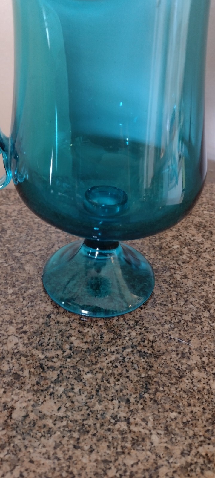 14” LE Smith Mid-Century Modern Turquoise Simplicity Pitcher Vase Candleholder