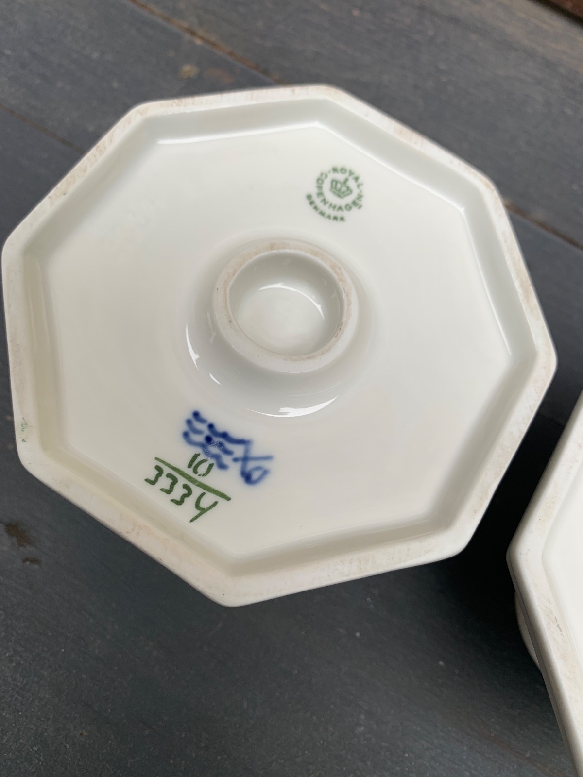 2 Danish Royal Copenhagen Porcelain Candlestick Holders Blue White Floral